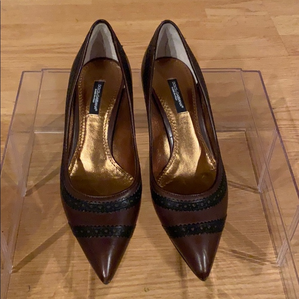 Dolce & Gabbana New Brown Kitten Heel